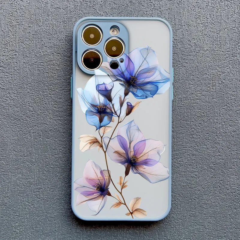 Apple iPhone Ink Wash Flower Painting Phone Case