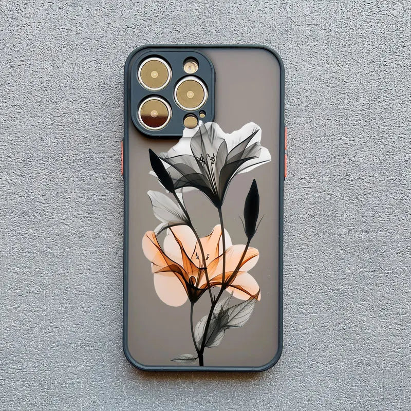 Apple iPhone Ink Wash Flower Painting Phone Case