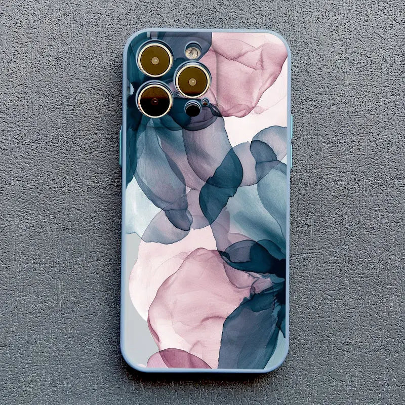 Apple iPhone Ink Wash Flower Painting Phone Case