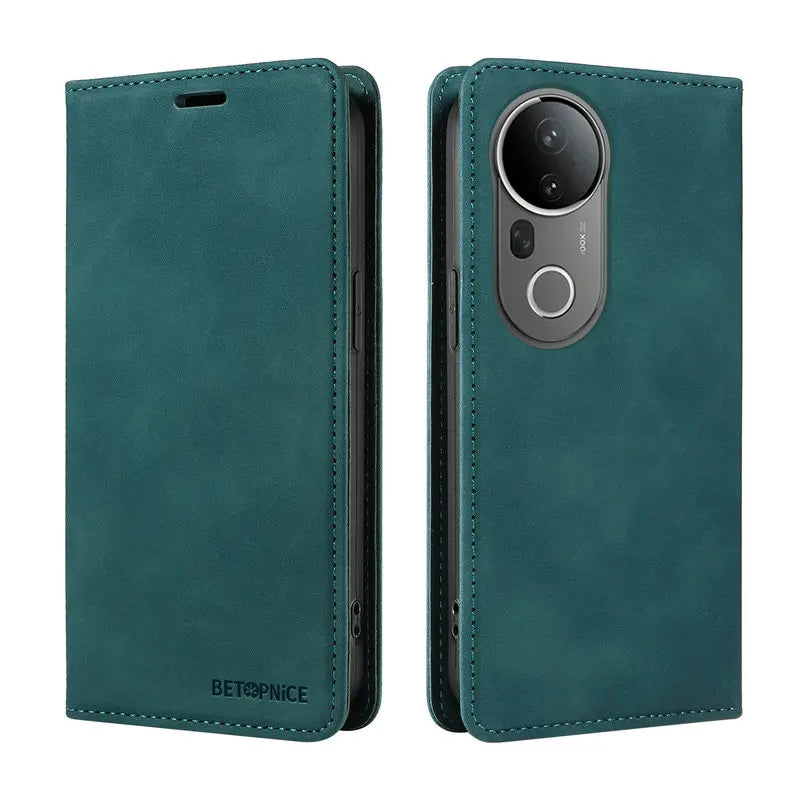 Vivo Flip Case RFID Leather Wallet Card Holder Armor