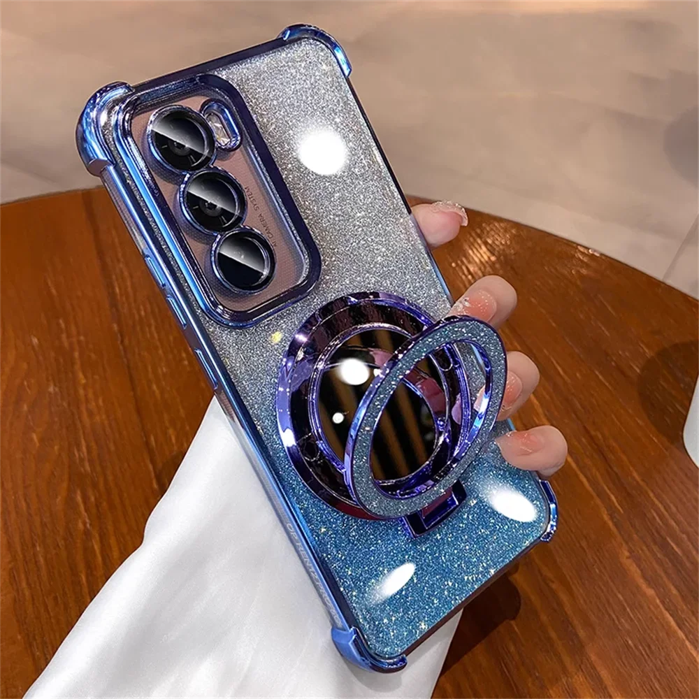 Glitter Mirror Bracket Case For Samsung Galaxy