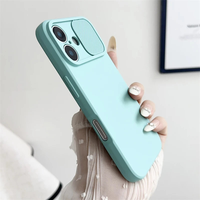 Apple iPhone Soft Silicone Case with Sliding Lens Protector
