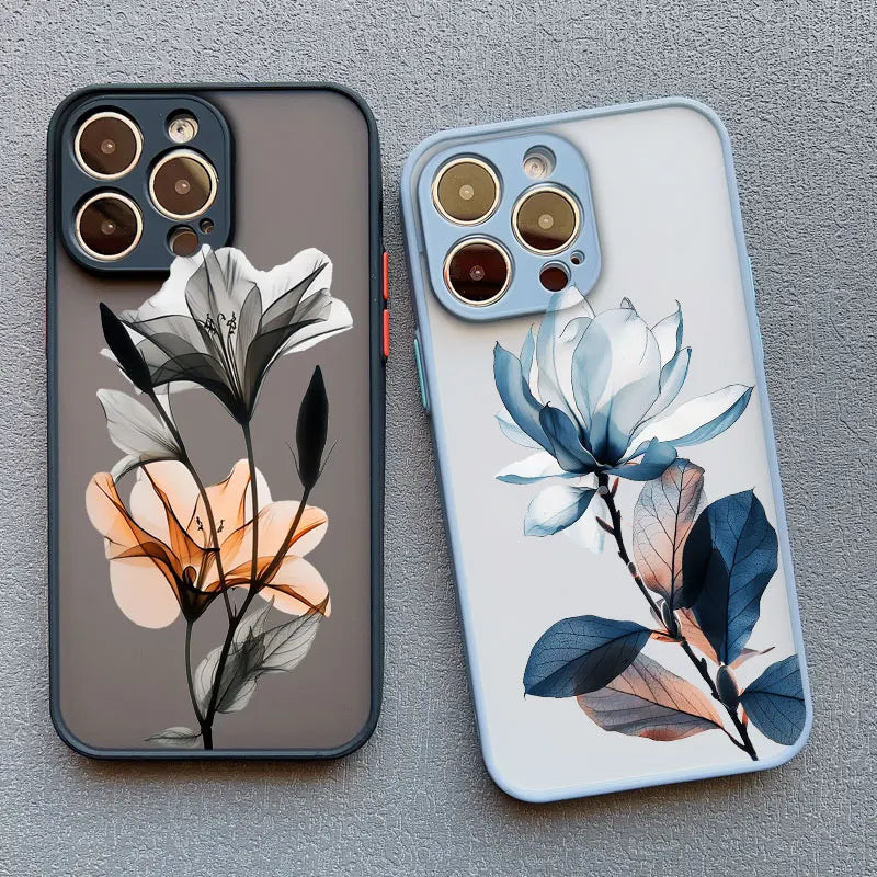 Apple iPhone Ink Wash Flower Painting Phone Case