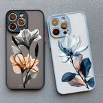 Apple iPhone Ink Wash Flower Painting Phone Case