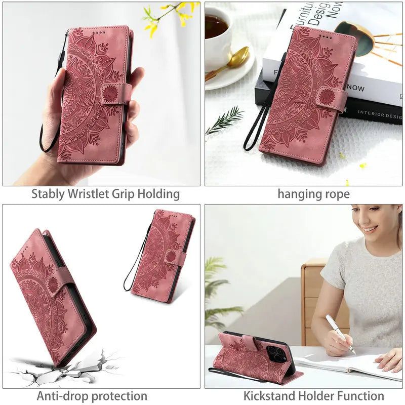 NovaCase Flip Case Wallet Samsung Galaxy Card Holder Magnetic Closure