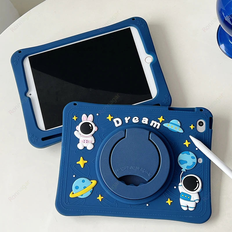 Apple iPad Kids Cartoon Silicone Case with Stand