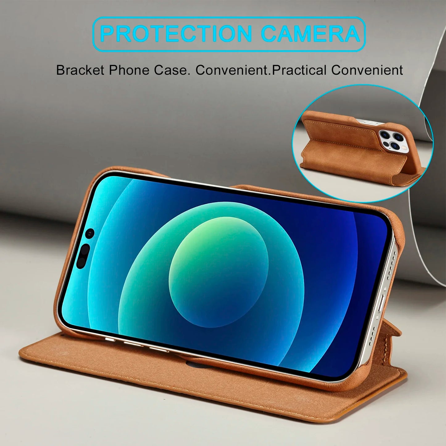 Apple iPhone Leather Flip Wallet Case