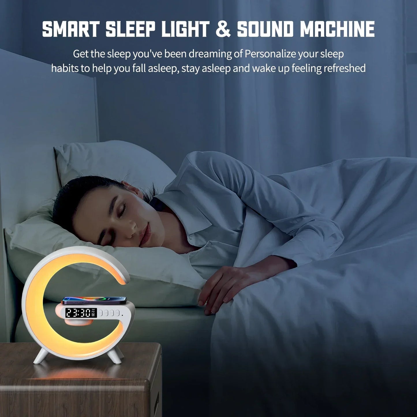 Apple & Android - Wireless Charger Stand Pad & Alarm Clock