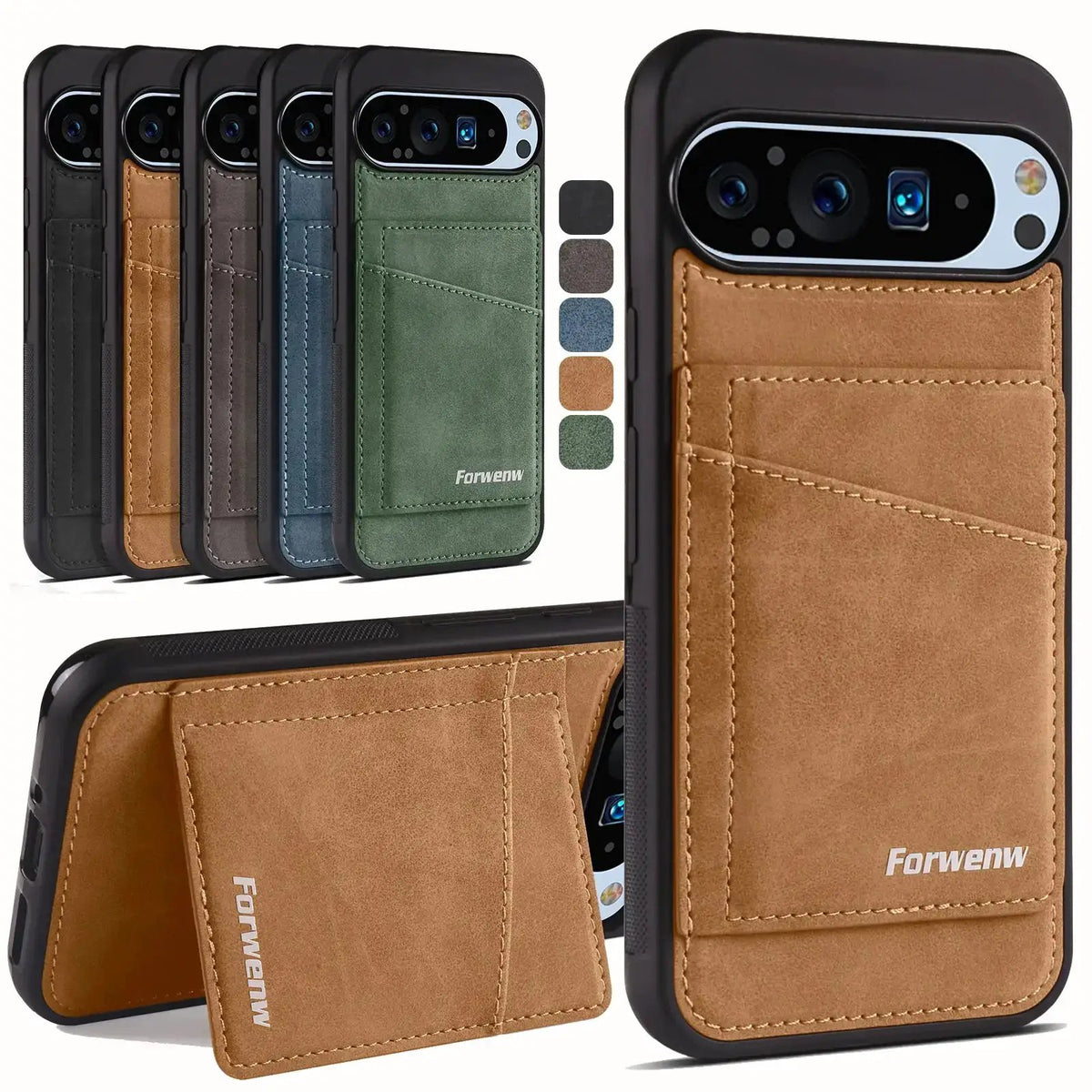 Google Pixel - Magnetic Leather-Look Wallet Case With Cards by Mobile Supplies Online