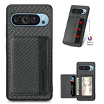 Google Pixel Leather Card Back Cover Magnetic RFID Wallet Case With Lens Protection