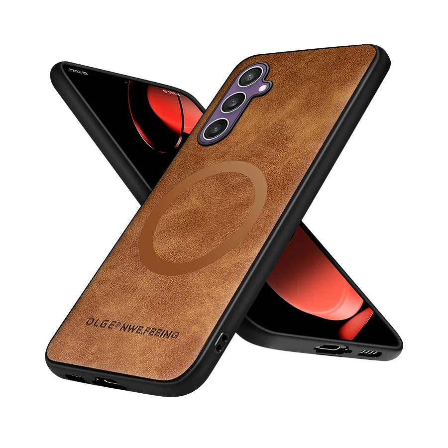 Samsung Galaxy Leather Magsafe Wireless Charging Phone Case