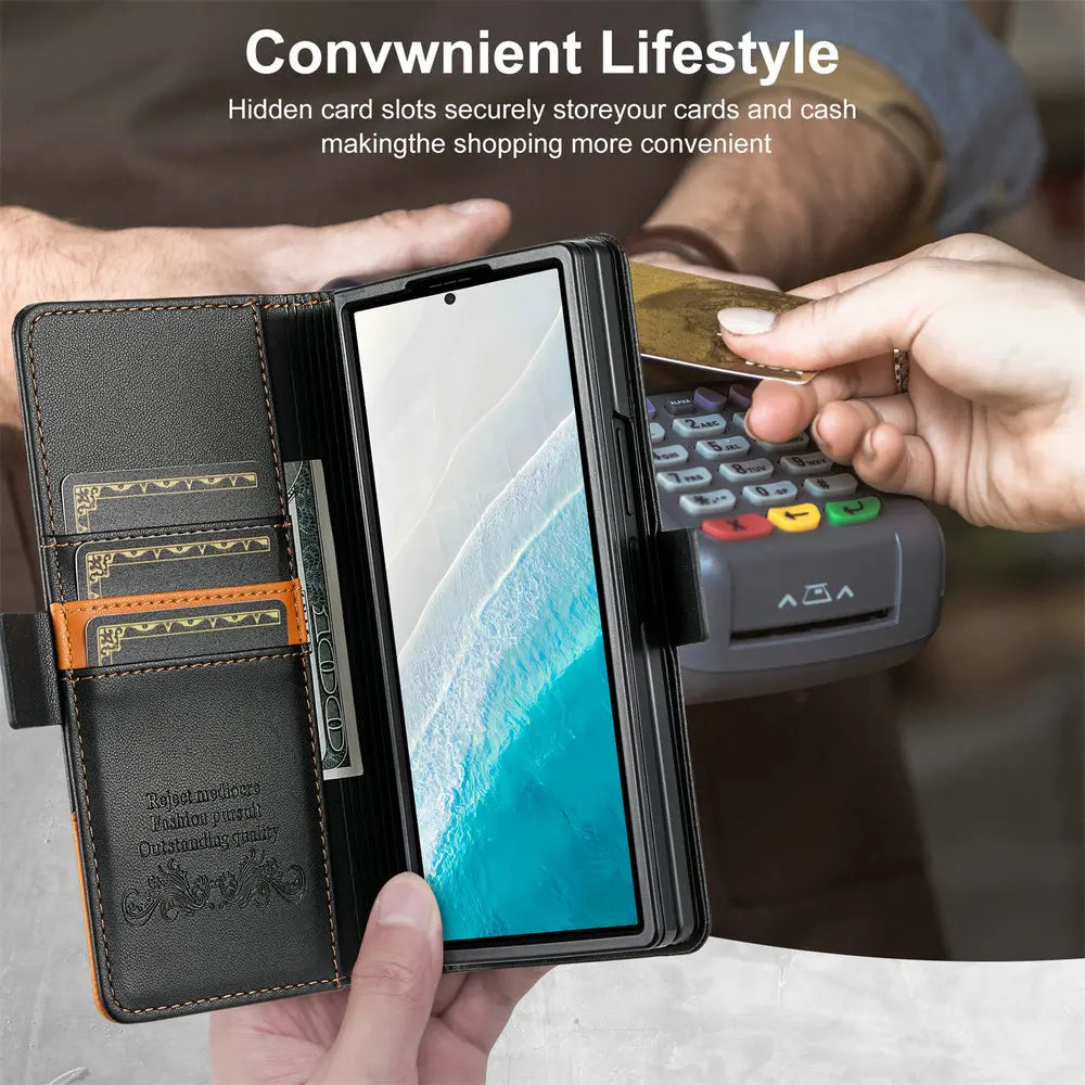 Samsung Galaxy Z Fold Leather Wallet Case Magnetic Flip Cover