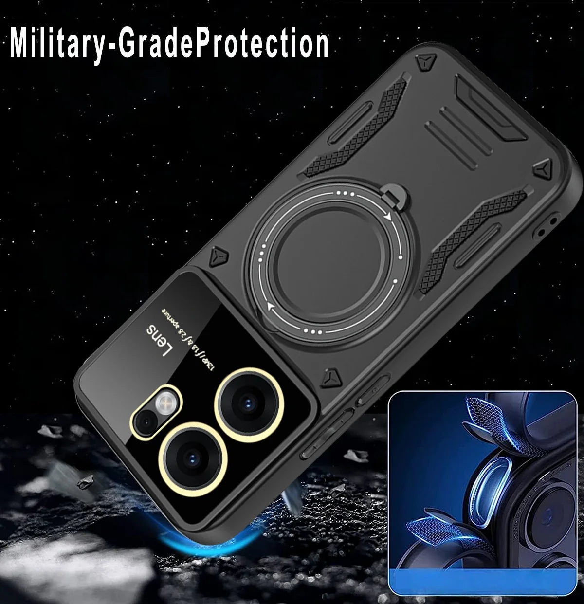 Shockproof Armor Lens Protection Case For Oppo Reno 13 Pro 13F