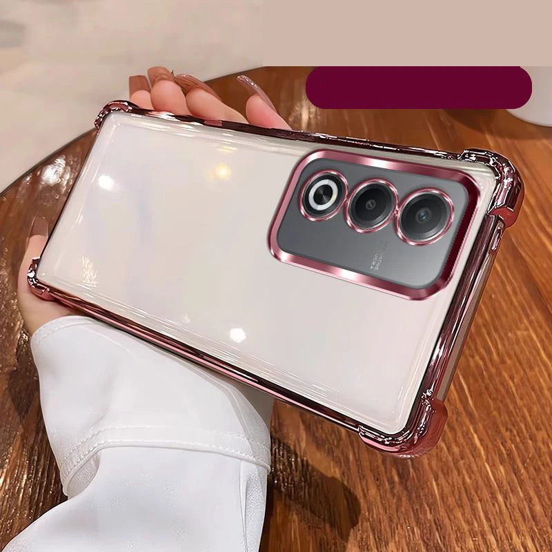 OPPO Case Four Corner Shockproof Silicone Back Cover Transparent Design