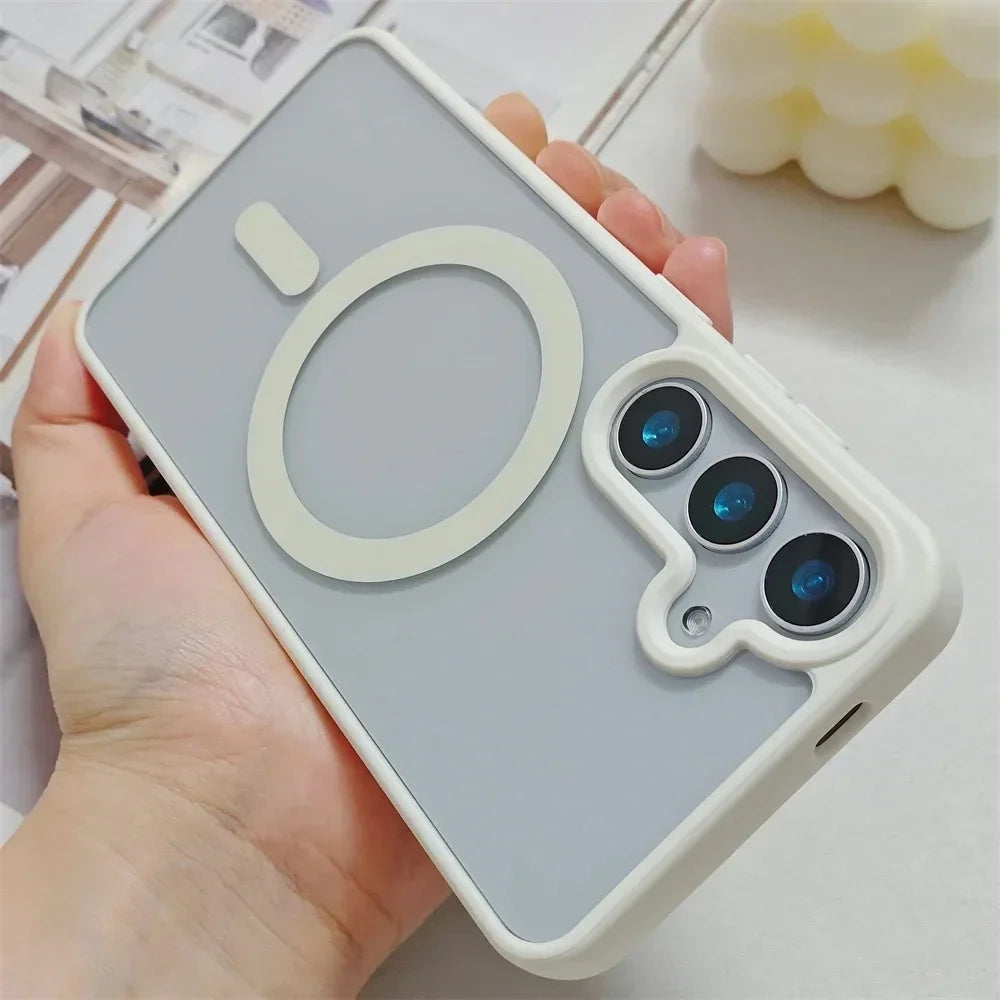 New Frosted Magnetic MagSafe Case for Samsung Galaxy S25 Edge, S25, S24, S23 FE, S22 Plus, Ultra | Wireless Charger Protector Cover [1]