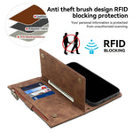 Zipper Leather Crossbody RFID Case Nero for Samsung Galaxy M Series