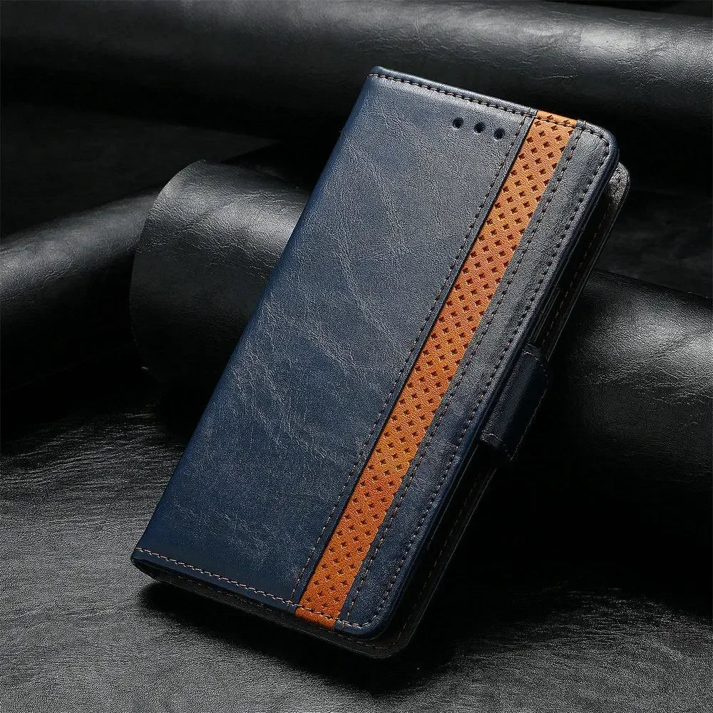 Realme RFID Leather Flip Case Wallet In Black With Magnetic Closure