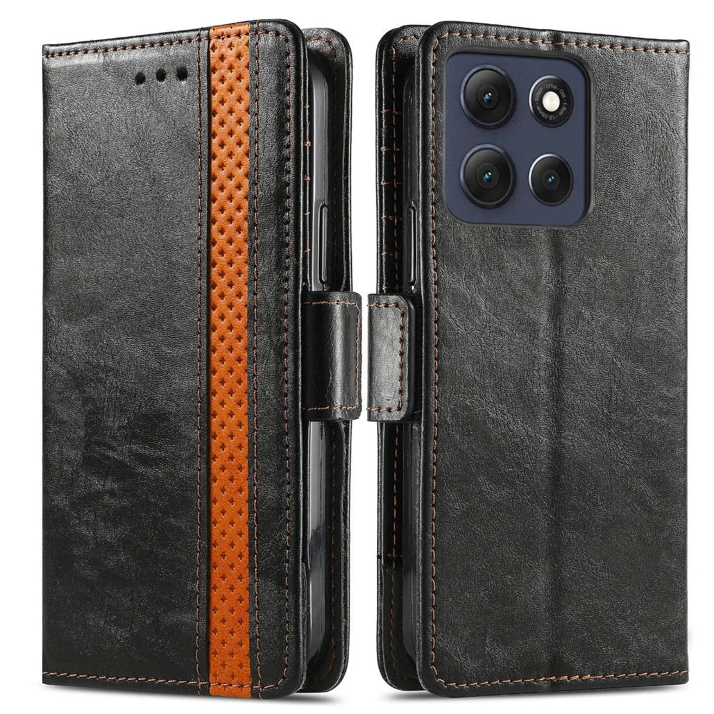 Motorola Moto G57 Power Leather Wallet Case With 360 Protection Card Slot PU Leather