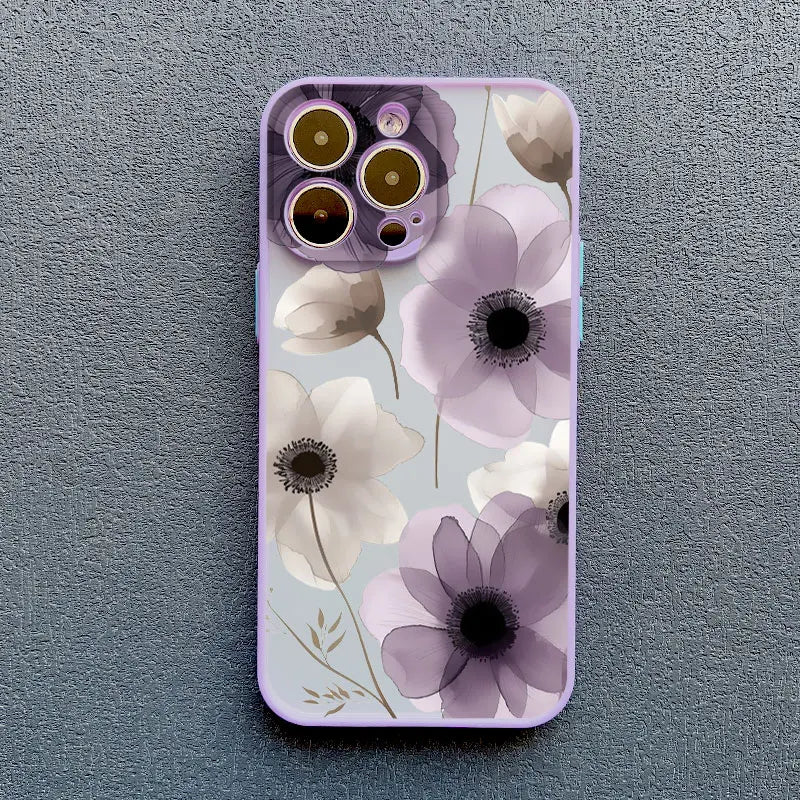 Apple iPhone Ink Wash Flower Painting Phone Case