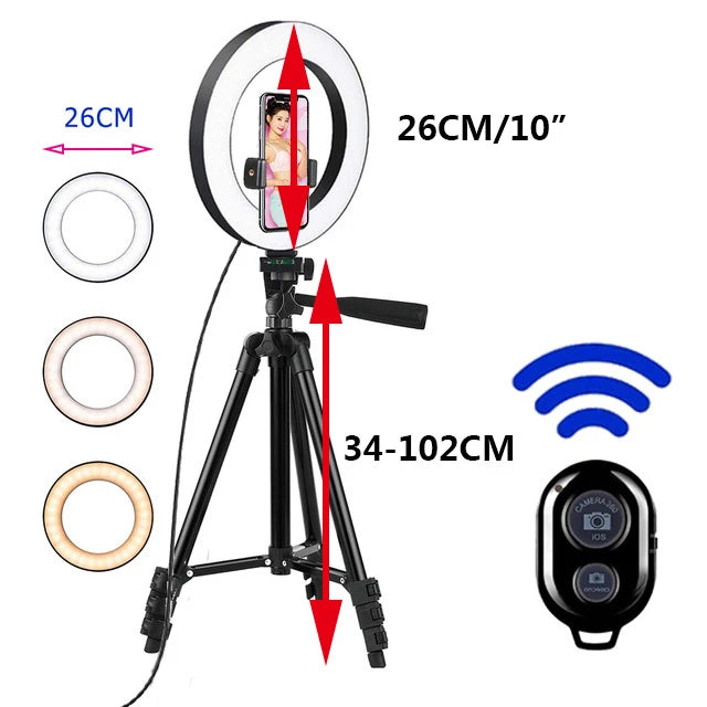 Selfie Ring Light Photography Tripod