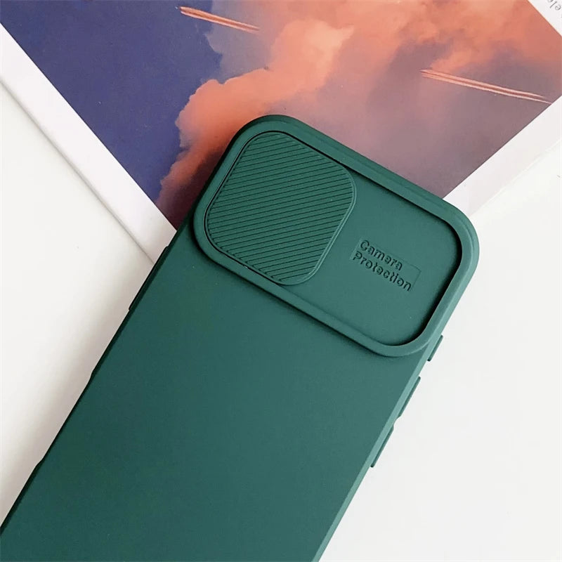 Apple iPhone Soft Silicone Case with Sliding Lens Protector