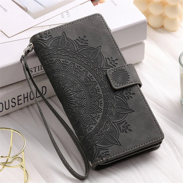 Samsung Galaxy Embossed Leather Flip Case