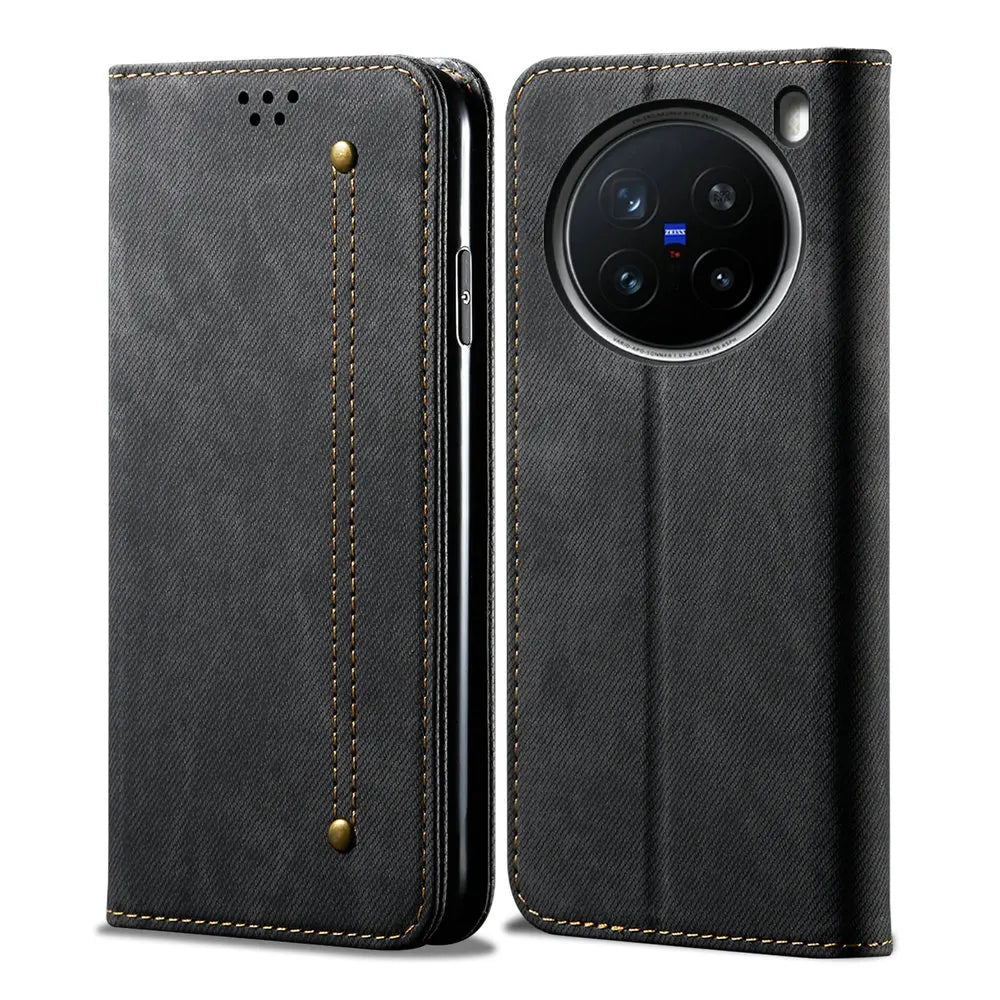 Vivo X200 Flip Case Leather Wallet With Magnetic Card Pocket Stand