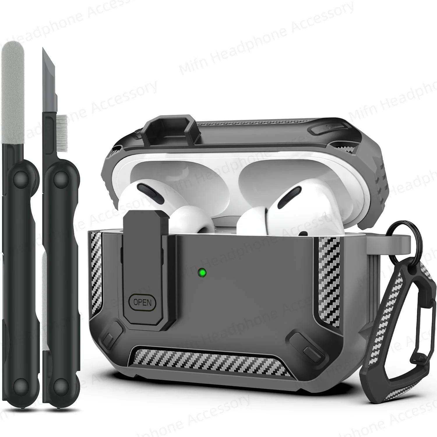 AirPod Pro Gen 2 & 3 Rugged Cover Case with Cleaner Kit