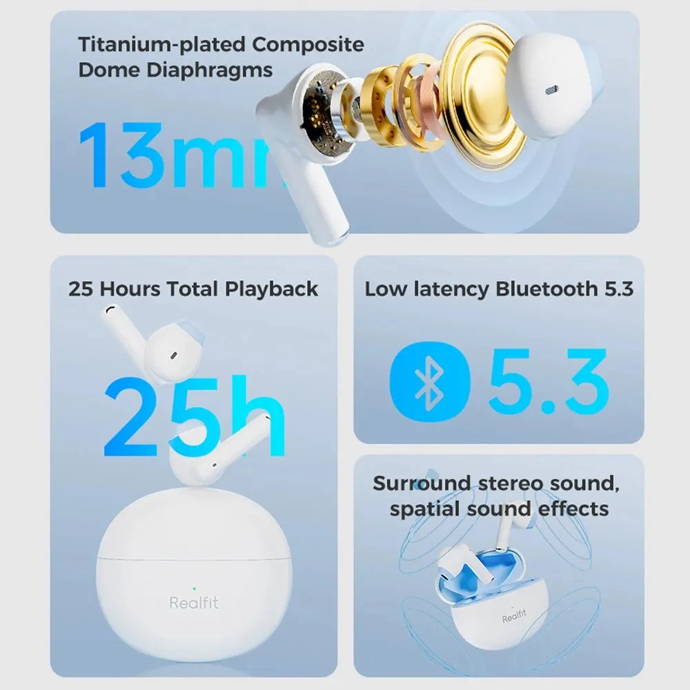 Realfit F2 Bluetooth TWS Wireless Earbuds