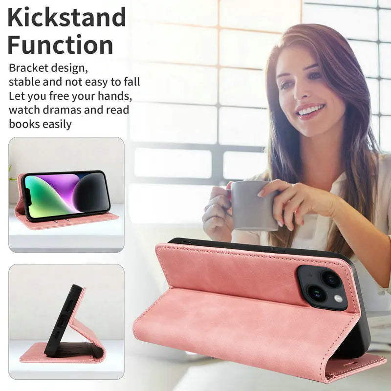 Honor Leather Wallet Case Card Holder Magnetic