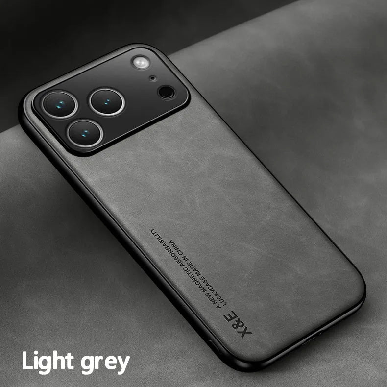 Apple iPhone Luxury Leather Case With Magnetic Plate Support Car Hold