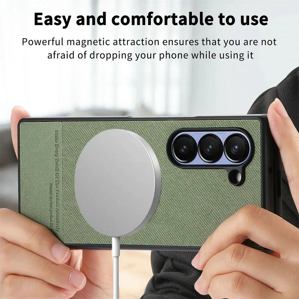 Magnetic Leather Case Samsung Galaxy Z Fold Luxury Cover