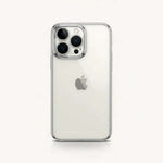 Apple iPhone - Clear Case in transparent flexible material, with a raised clear camera ring and open lens cutouts.