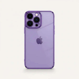 Apple iPhone - Clear Case in transparent purple with a flexible shell and raised camera lens protector