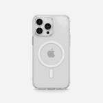 Apple iPhone clear MagSafe case in transparent TPU with a raised magnetic ring and slim protective edges