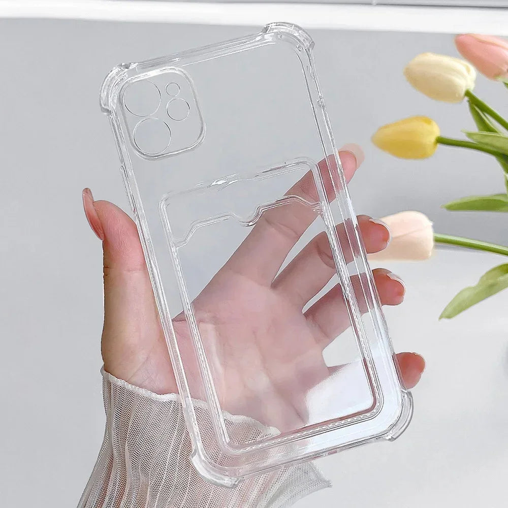 Apple iPhone - Clear Shockproof Case with Card Slot