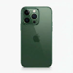 Apple iPhone in dark green with a smooth finish, triple rear cameras and a raised protective camera surround