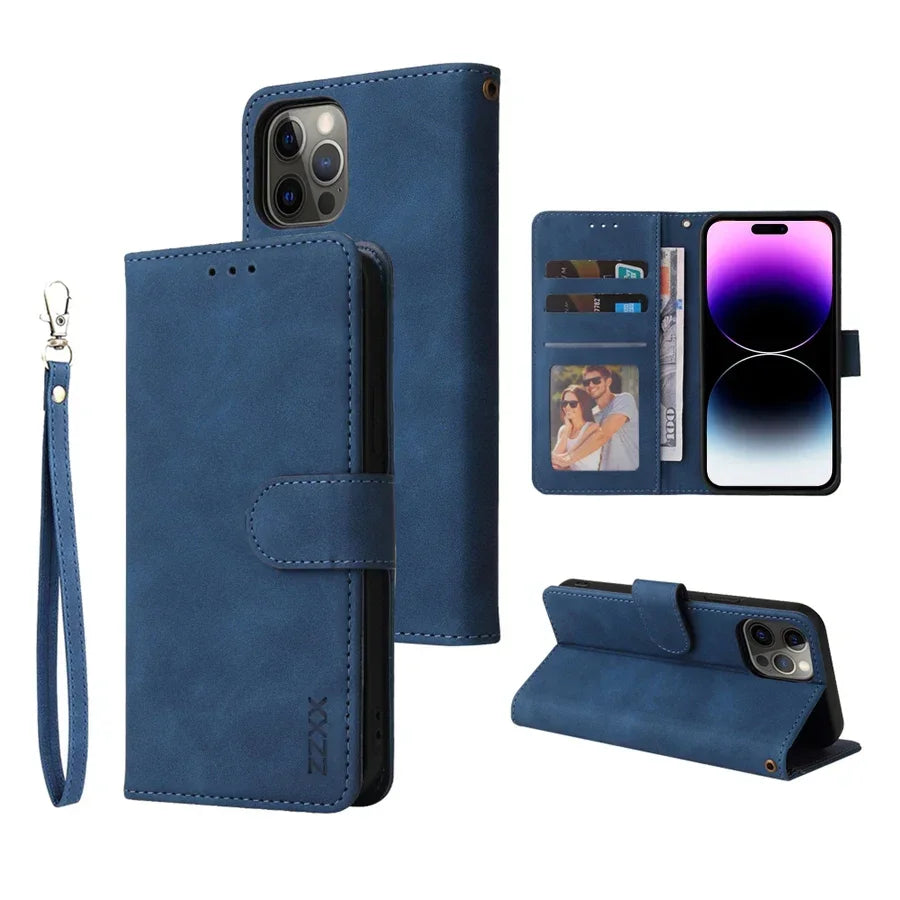 Apple iPhone - Leather Case With Card Slots & Magnetic Closure