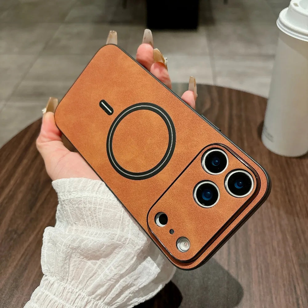 Apple iPhone - Luxury Leather MagSafe Case with Durable Inner Frame