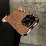 Apple iPhone - Luxury Leopard Leather Case with Lens Protection