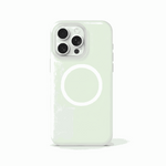 Apple iPhone case in pale mint green with a smooth translucent finish and a white MagSafe ring