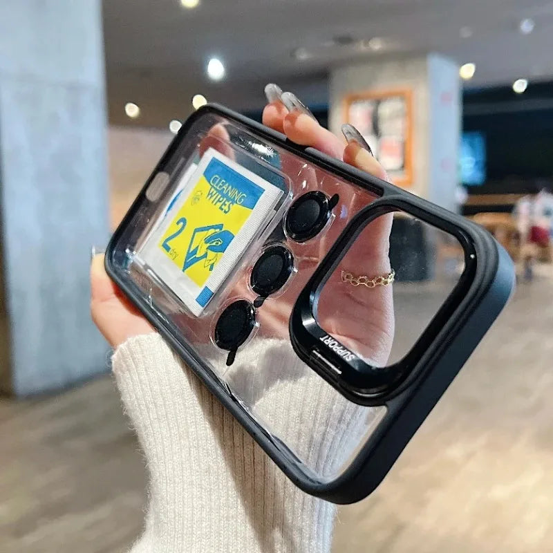 Apple iPhone - Premium Clear Lens Case With Ring Stand