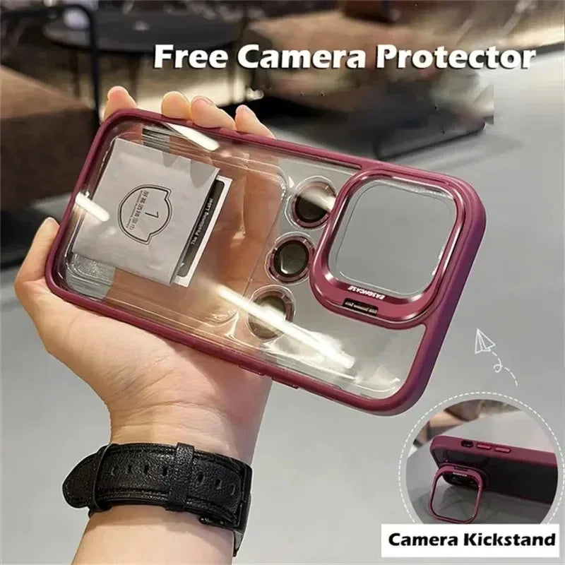 Apple iPhone - Premium Clear Lens Case With Ring Stand