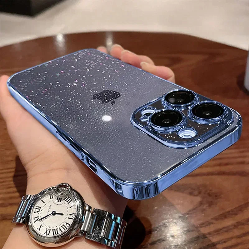 Apple iPhone - Premium Glitter Clear Electroplated Case