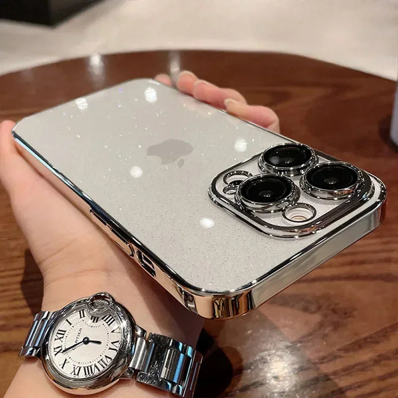 Apple iPhone - Premium Glitter Clear Electroplated Case