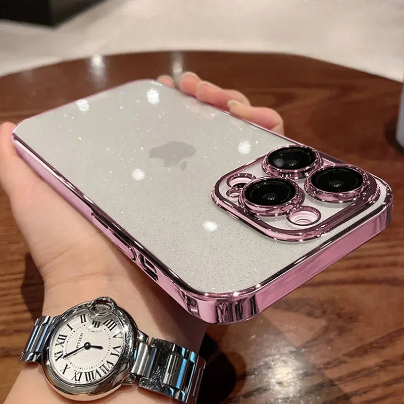 Apple iPhone - Premium Glitter Clear Electroplated Case