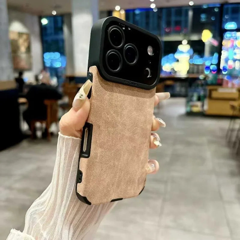 Apple iPhone - Premium Matte Leather Silicone Case