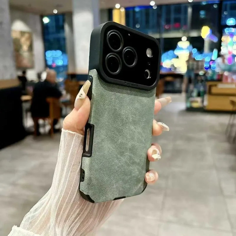 Apple iPhone - Premium Matte Leather Silicone Case