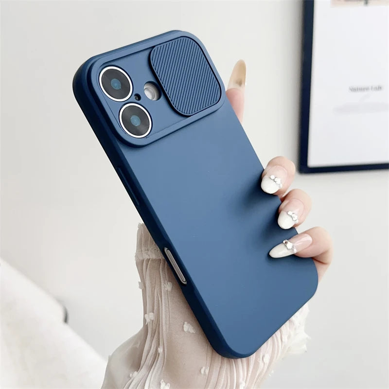 Apple iPhone - Soft Silicone Case With Sliding Lens Protector