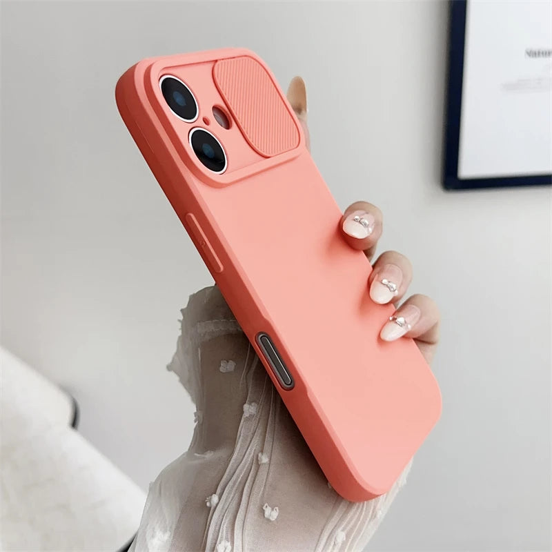 Apple iPhone - Soft Silicone Case With Sliding Lens Protector